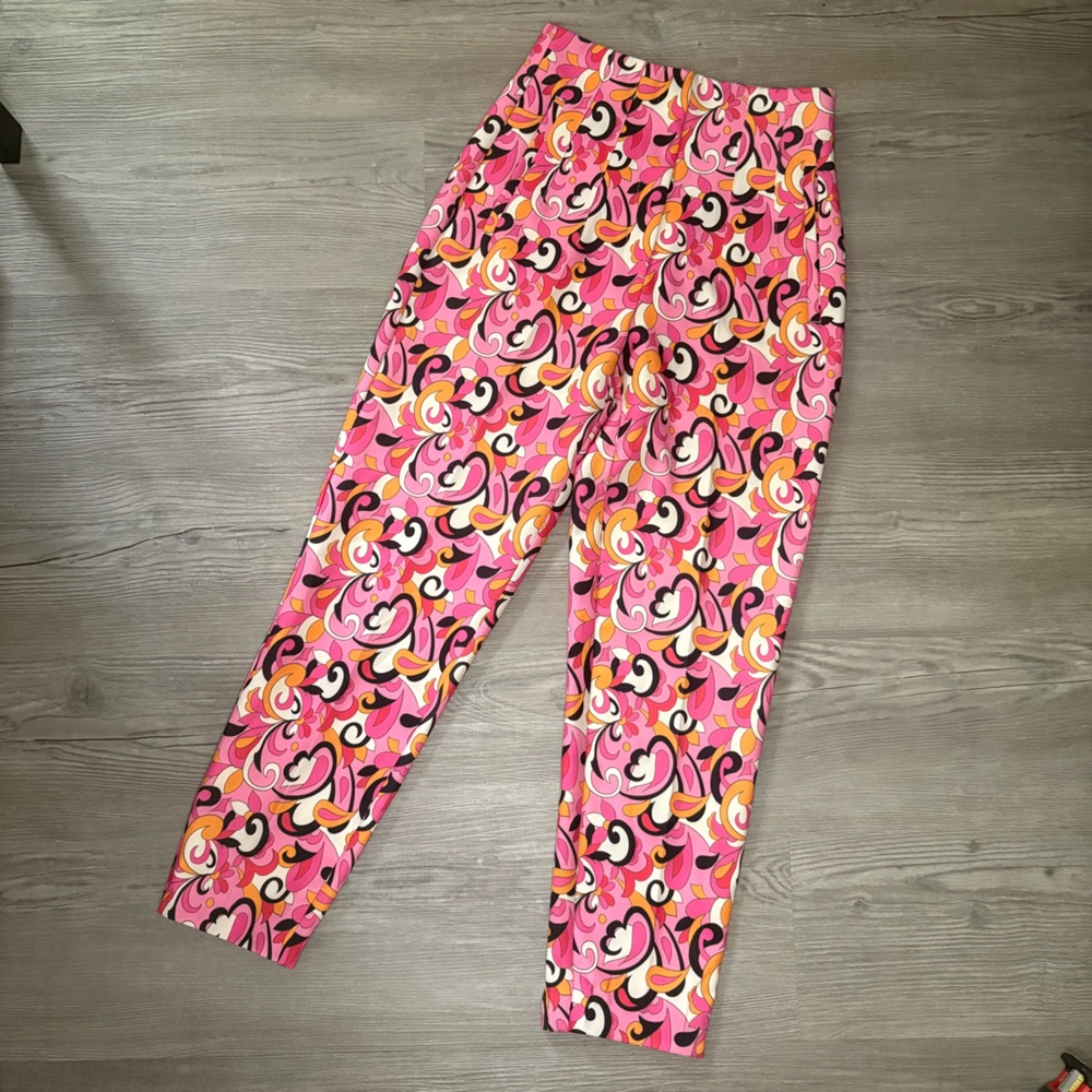 Zara Psychedelic Pleated Paisley Floral Pants